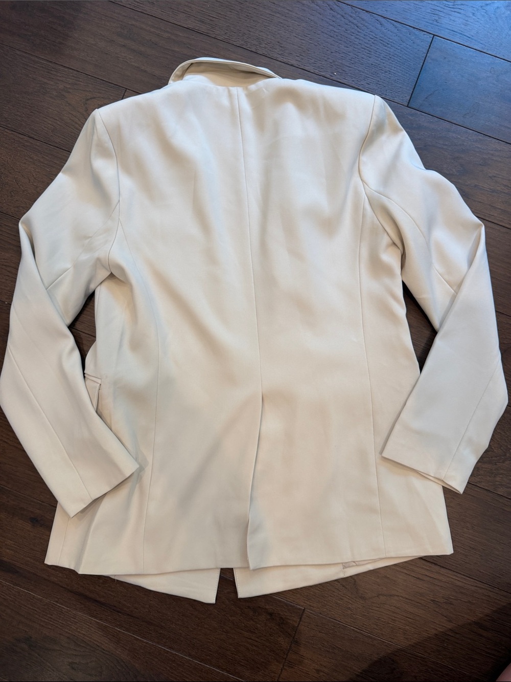 Fore Beige Double-Breasted Blazer Jacket Size Large - C11-440 - Picture 7 of 9